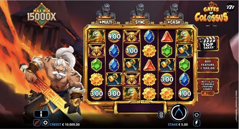 Gates of Colossus MultiChase - ecran principal cu role 6×5